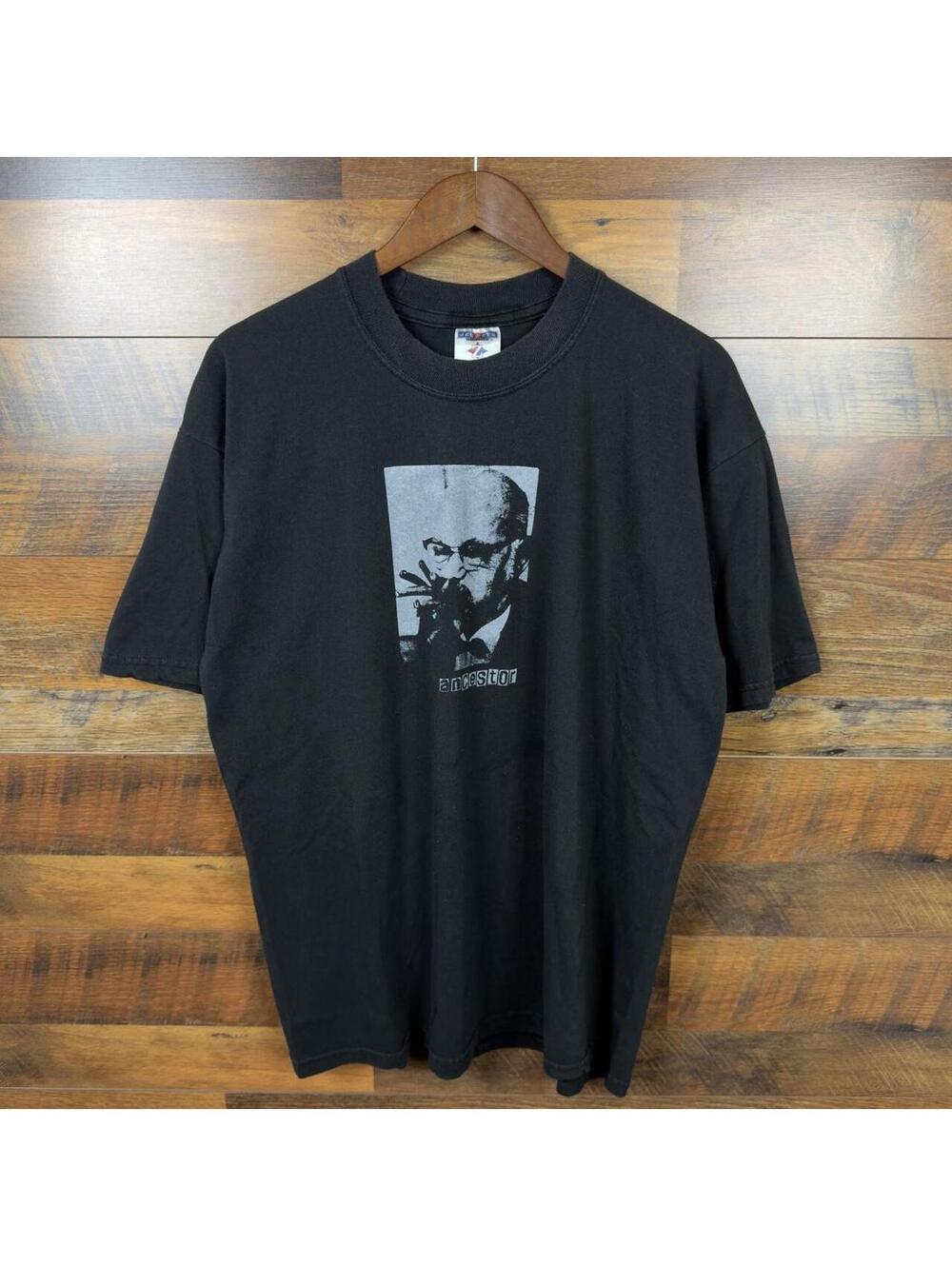 Vintage Ancestor Band T Shirt Jerzees XL Cigar Man Portrait Rare